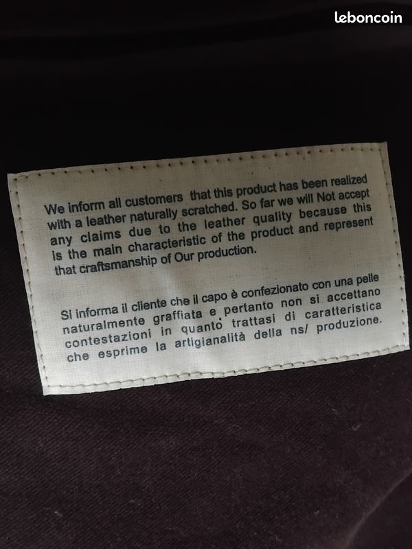 Blouson cuir véritable italien Stewart – style biker – très bon état (image 3)