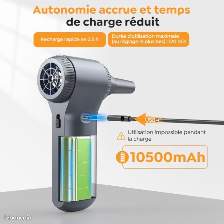 L7 Souffleur Air Comprimé, 330000 TR/Min Souffleur Batterie