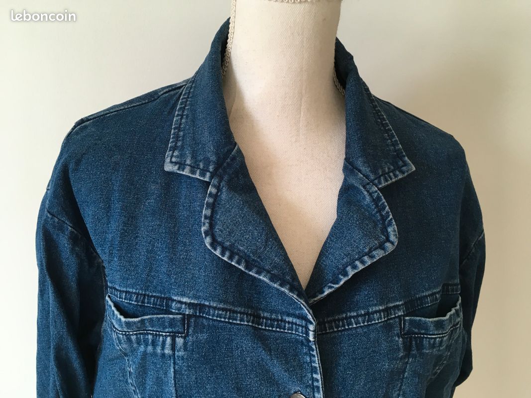 Christine Laure Giacca Denim Donna – Blu, Cotone Elastico, Modello Francese, Taglio Comodo - 3