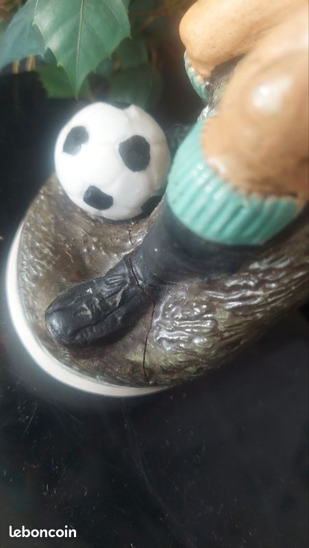 Bouteille vide céramique vintage footballeur joueur maillot vert ASSE 70s (image 5)
