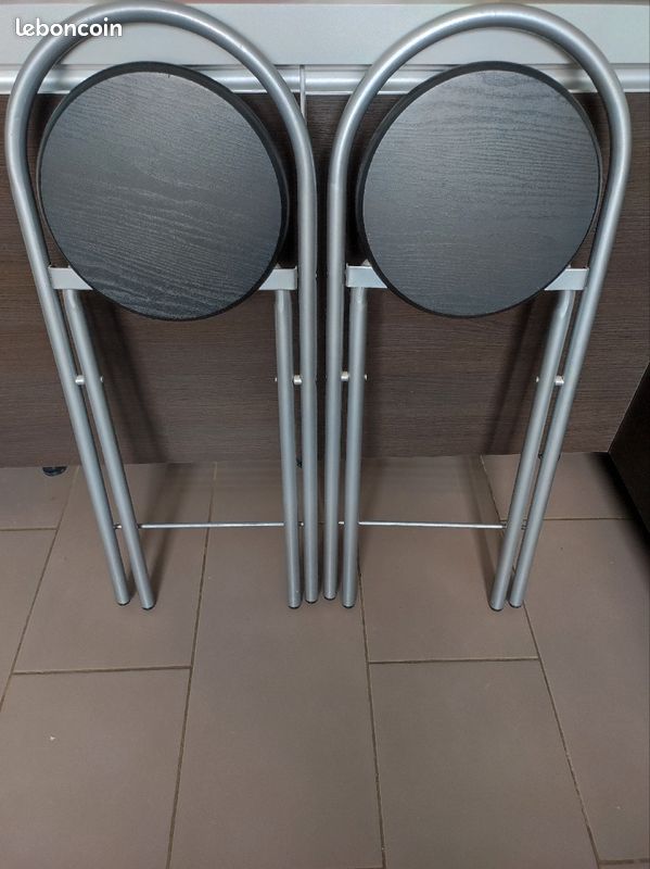 Lot de deux tabourets de bar noir (image 4)
