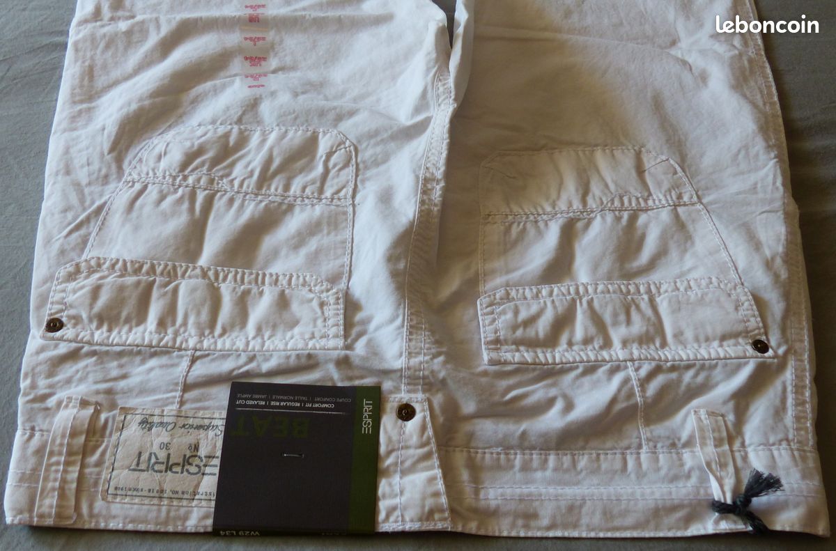 2 x Pantalons Coton Esprit / 1 Blanc + 1 Noir Taille M/38 (image 6)