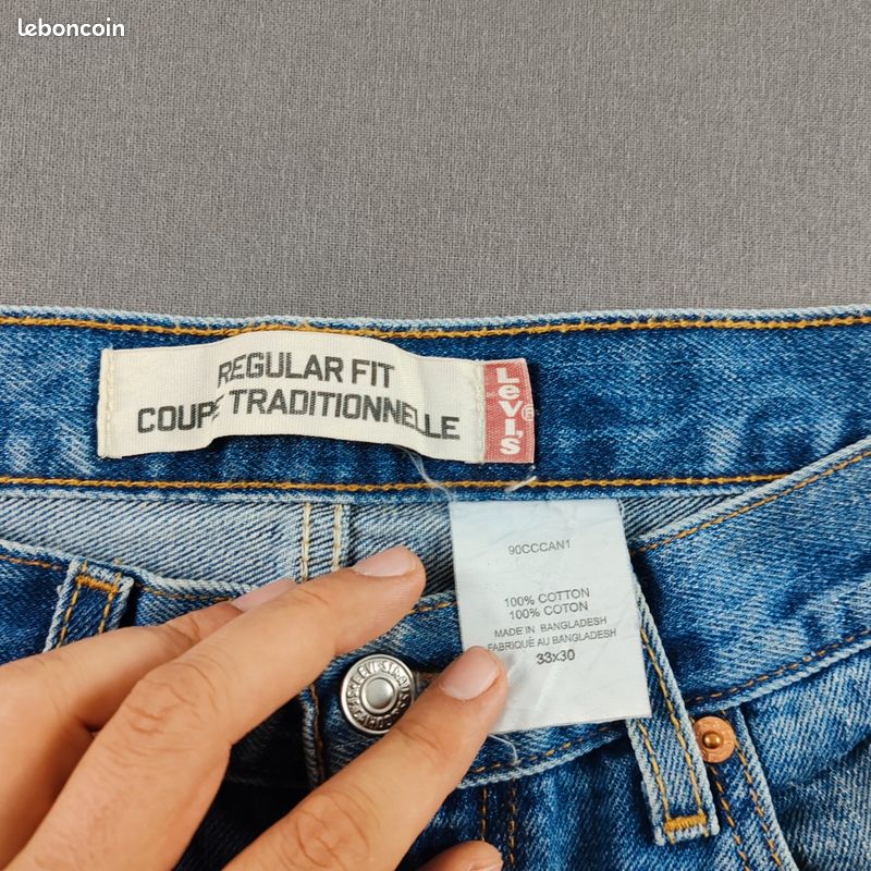 Ancien jean bleu marine femme 4 denim vieilli taille haute