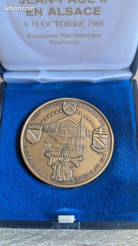 Médaille En Argent Alsace Strasbourg - Visite Du Pape Jean-Paul II En Octobre 1988