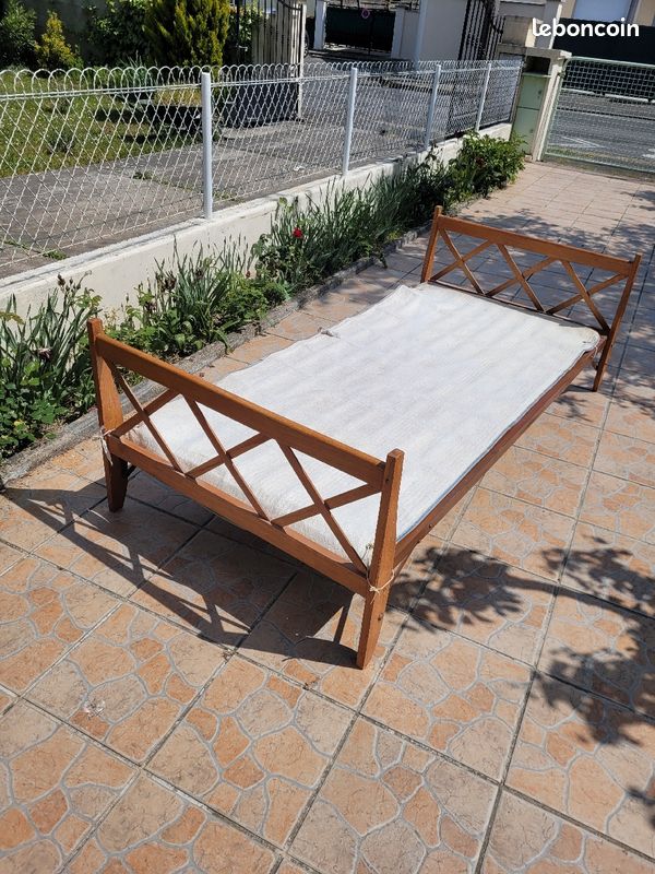 LIT VINTAGE années 60 pliable 1 personne (image 1)