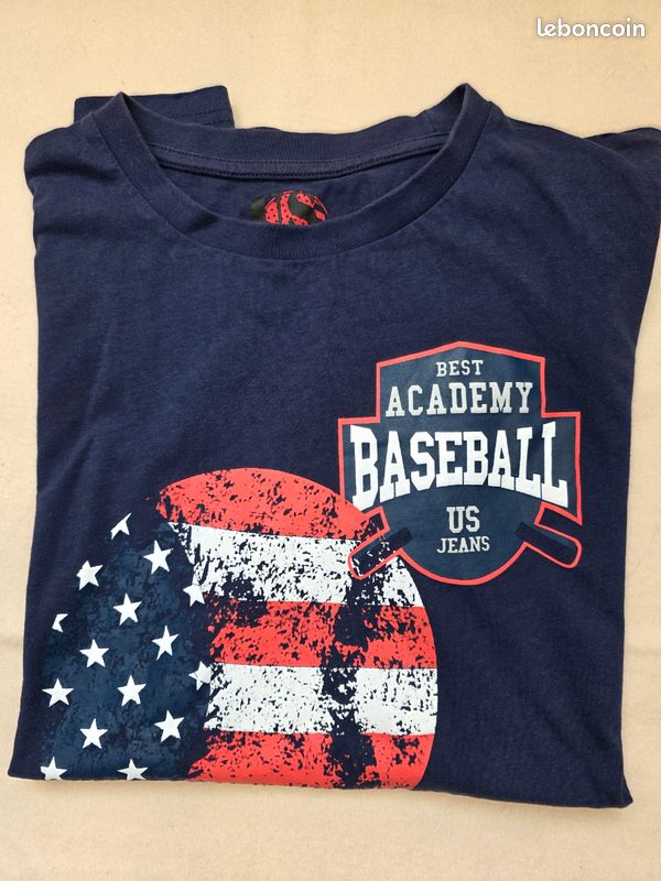 T-shirt base-ball style vintage 🍒USA home Run🍒taille L (image 1)