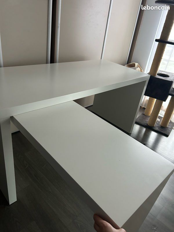 Bureau Malm IKEA Blanc tablette coulissante (image 5)
