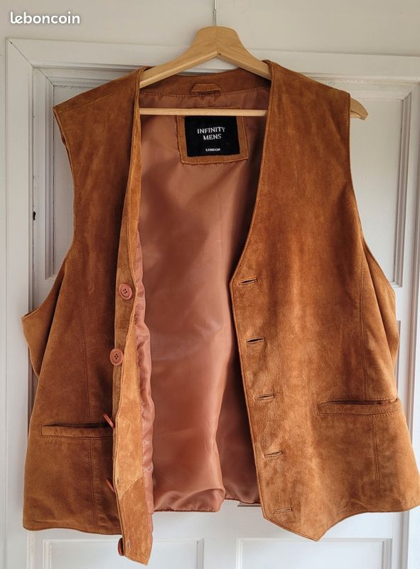 Gilet daim sans manche homme Vêtements