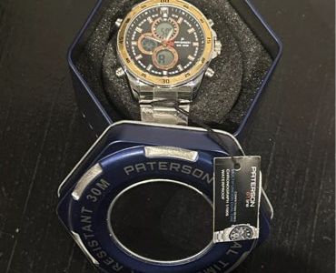 Montre Paterson USA Dual Time Chronographe - Bracelet Acier, étanche 30m, Neuf Avec étiquettes