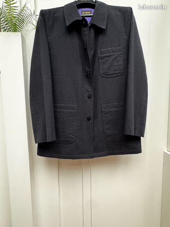 Veste Hollington Paris En Sergé Coton - Col Charpentier - Taille L Bleu - Occasion Très Bon état
