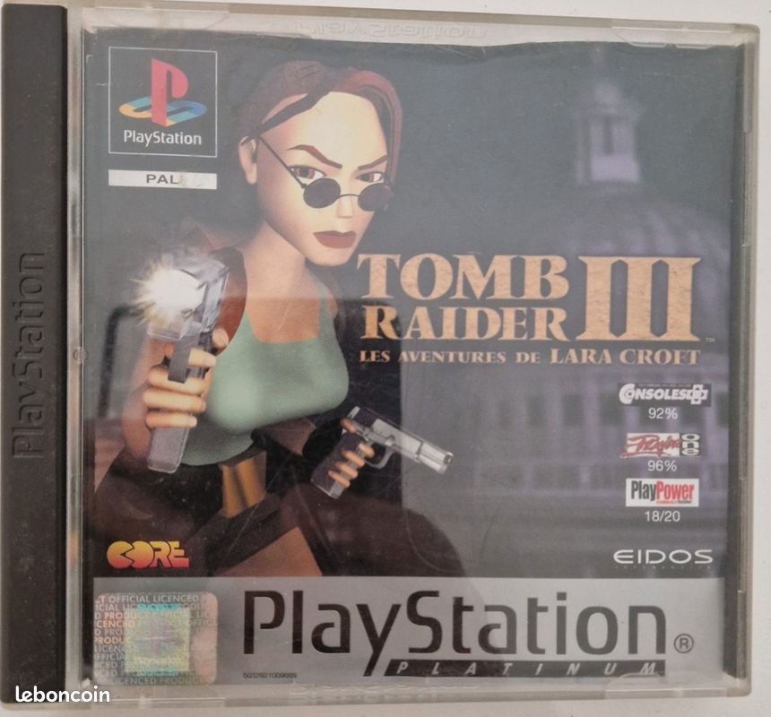Tomb raider 3 PS1 PAL Platinum (image 1)