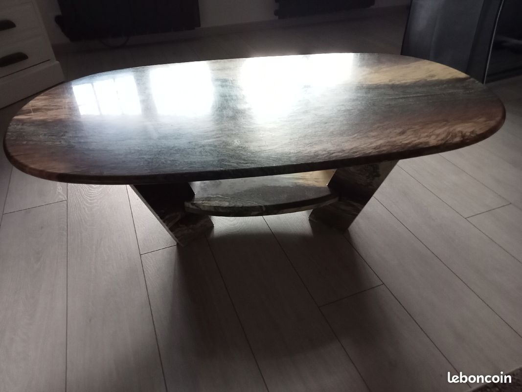Table de salon en marbre vert (image 1)