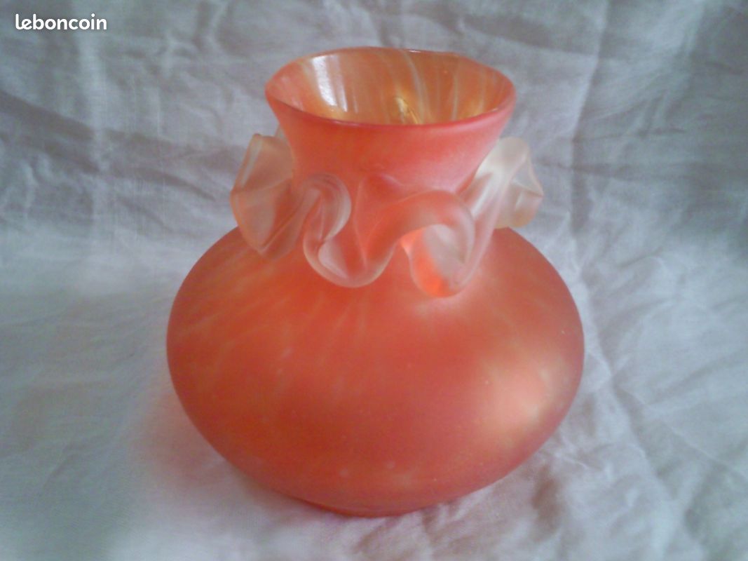 Petit vase verre soufflé - pâte de verrre vintage (image 8)