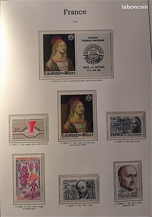 Timbre Année complète 1980 France, tous neuf luxe