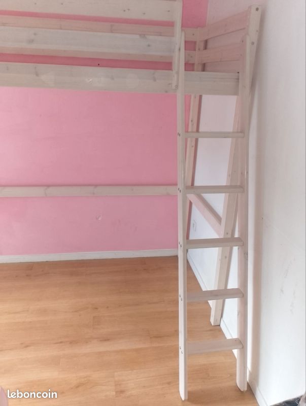 Lit mezzanine bois avec échelle – bon état 110 euros (image 8)