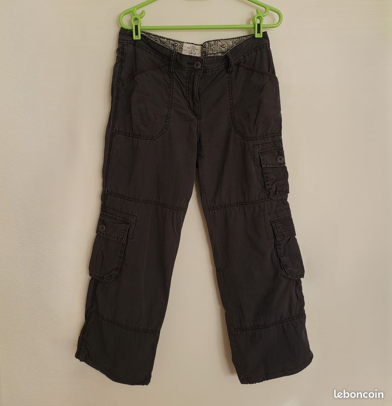 Pantalon gris anthracite multipoches (image 1)