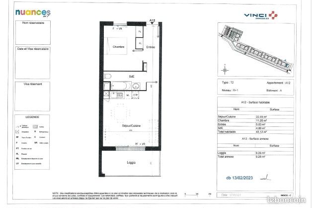 Appartement 2 pièces 43 m² · à Toulouse · 43 m² · 530 €/mois