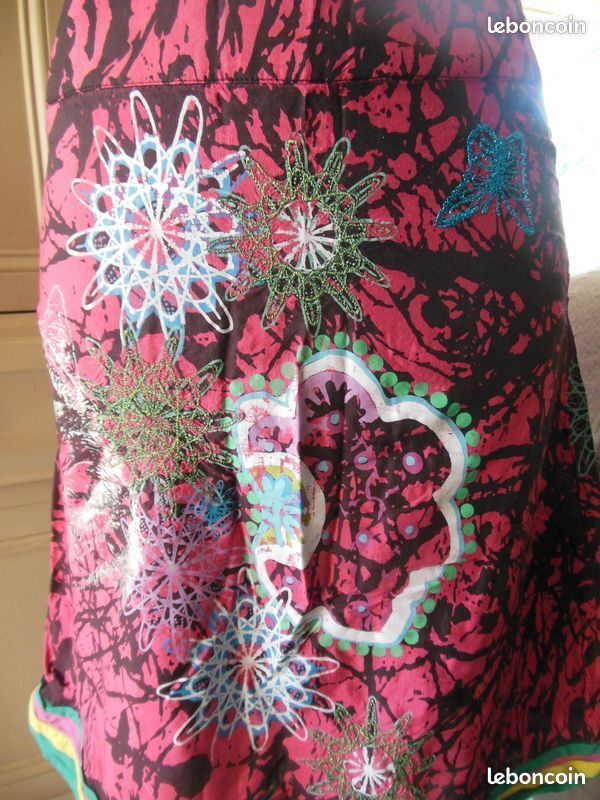 Jupe Ample Et évasée Desigual Taille 36 - Coton Multicouleur - Occasion Très Bon état