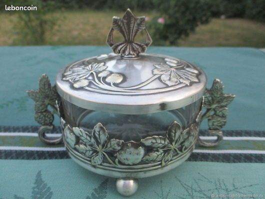 Sucrier Art Nouveau en Métal Argenté de WMF, Allemagne, 1906