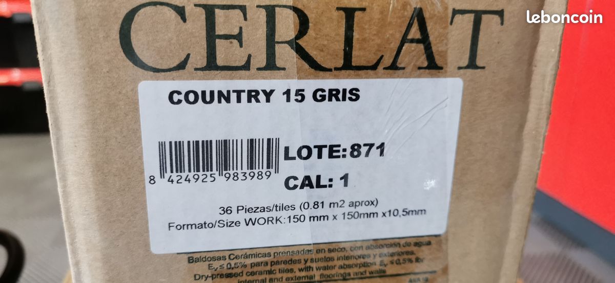 Carrelage Cerlat Country Gris 15x15 (7 cartons de 0,81 m²) (image 2)