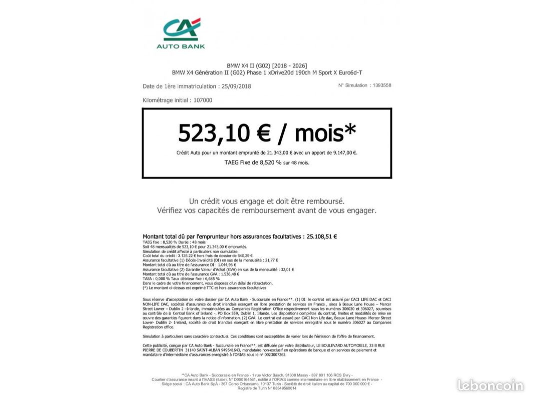 BMW X4 (523 euros/mois) M Sport xDrive 20d 190CV G02 ATTELAGE SIEGES CHAUFFANTS (image 2)