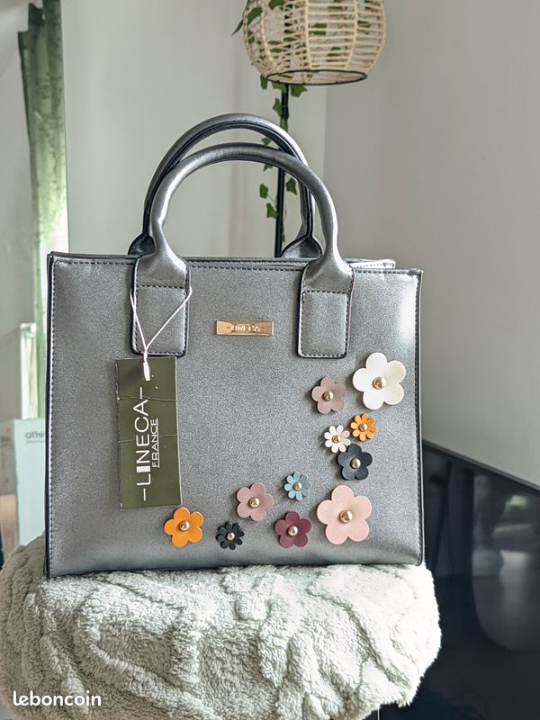 Sac à main floral Lineca Argent (image 2)