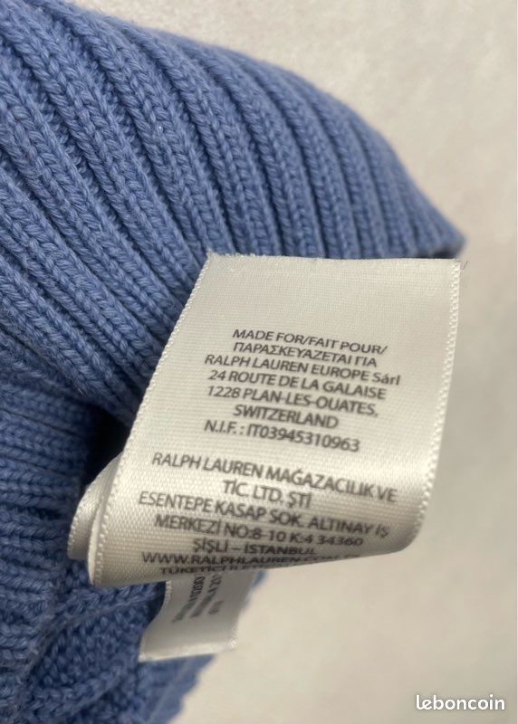 Pull Fille Col Rond Bleu En Coton - Taille 8 Ans - Manches Longues