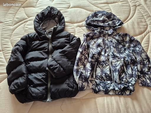 LAUSONS Manteau Garçon Camouflage - Coupe-vent Imperméable Doublé Polaire 3-12 Ans