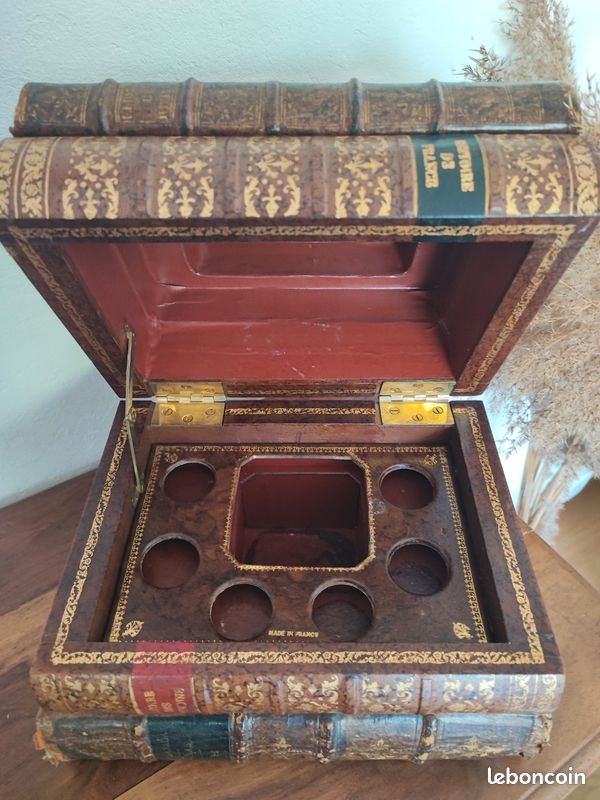 Boîte à Livres Vintage En Bois – 12 Pouces – Cachette Secrète Articulée