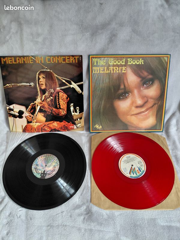 Lot 2 vinyle 33t Mélanie Best of disque couleur 1979 + In concert 1970 Très bon état (image 1)