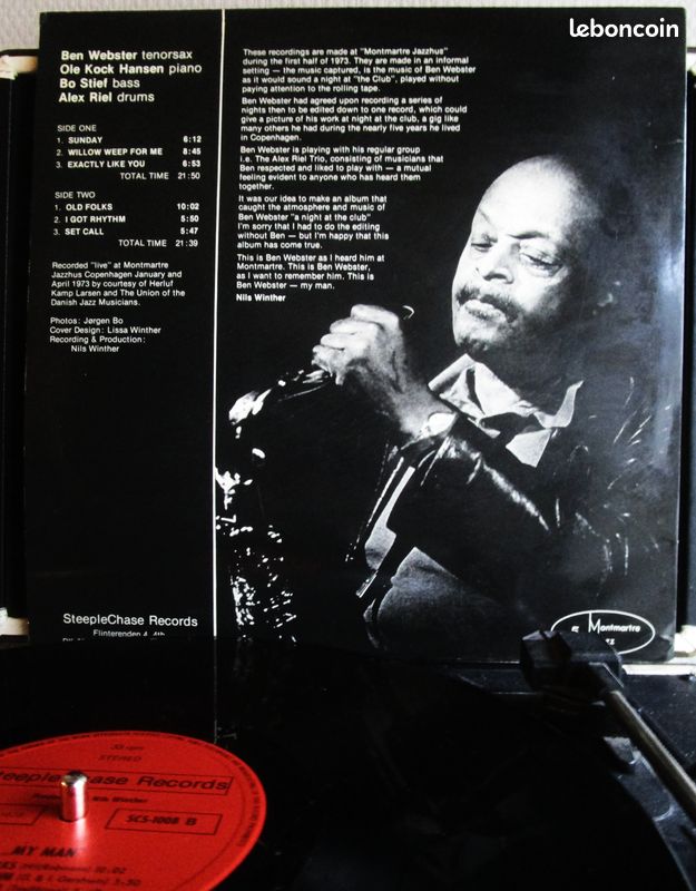 Ben Webster – My Man Live At Montmartre / 1973 Vinyle 1973 Jazz (image 3)