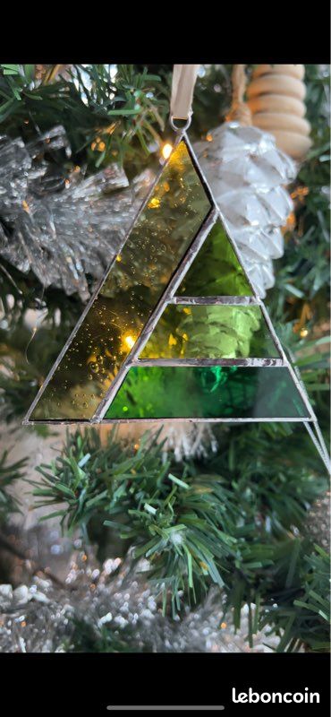 🌲 Petit sapin de Noël en verre – Vitrail Tiffany vert 🌲 (image 2)