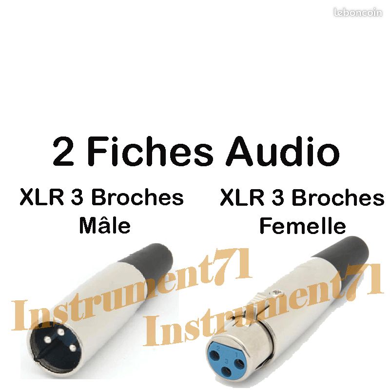 Lot De 2 Connecteurs XLR 3 Broches Femelles - Prises Jack Audio Métal Avec Soulagement De Tension