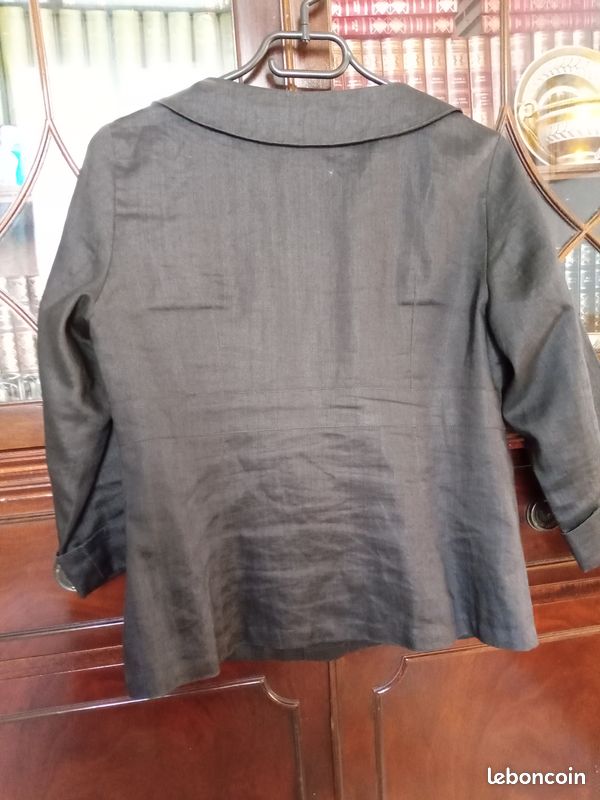 Veste en tissus toile noir (image 3)