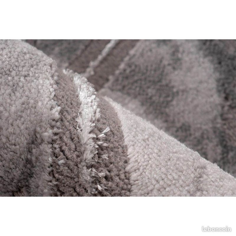 Tapis graphique marbré scandinave pour salon Solna Argenté 80x300 (image 4)