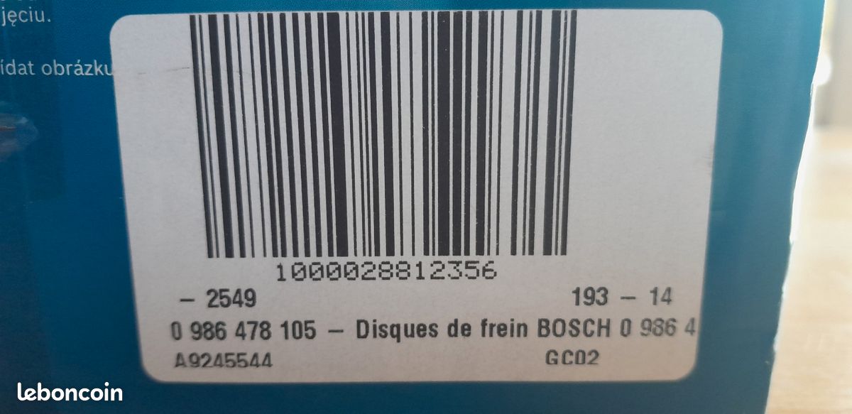Disques De Frein Bosch – 1 Jeu De 2 Disques Pleins – Diamètre 259 Mm – Certification ECE-R90 – Compatibilité Véhicule à Vérifier