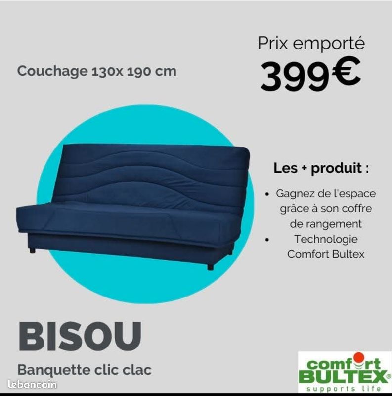 Canapé Clic Clac matelas Bultex (image 6)