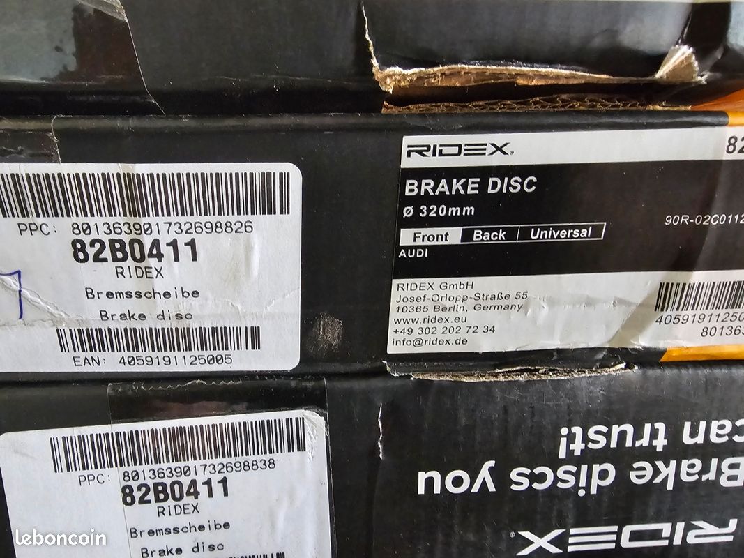 2 disques de frein avants ridex 82b0411 Audi/ Ford focus rs (image 3)