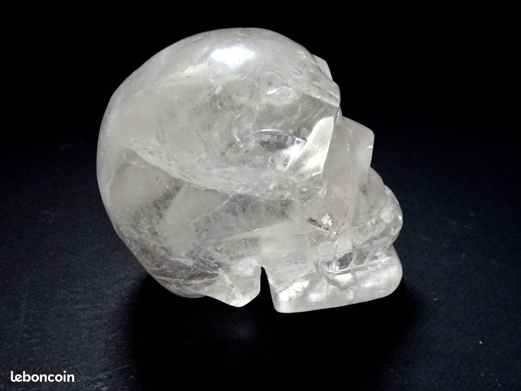 Crâne de cristal de roche 902g (image 7)