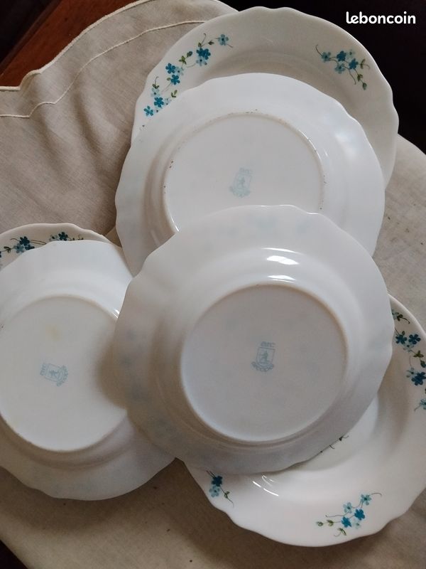6 assiettes creuses Arcopal Myosotis (image 2)
