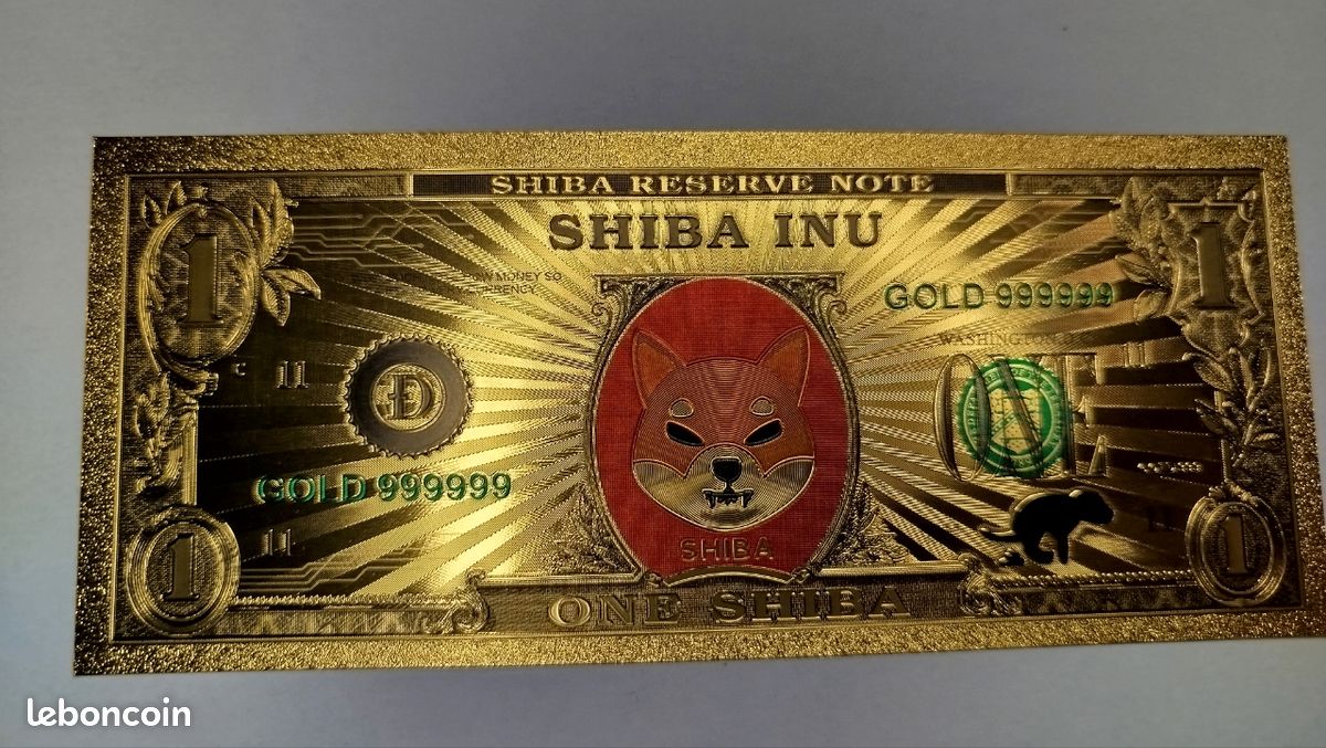 Billet collection 1 Shiba Inu crypto plaqué or - Collection