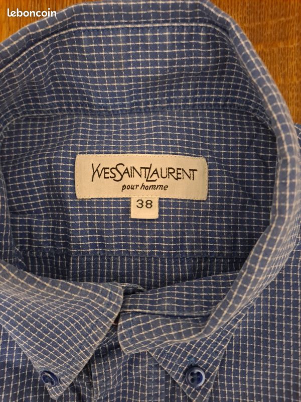 Chemise Yves Saint Laurent petit carreaux bleu 38 Vêtements