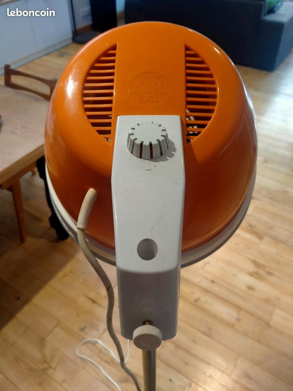 Ancien Casque Sèche-cheveux Calor Orange - Modèle N 9052 - Vintage Sixties - Occasion