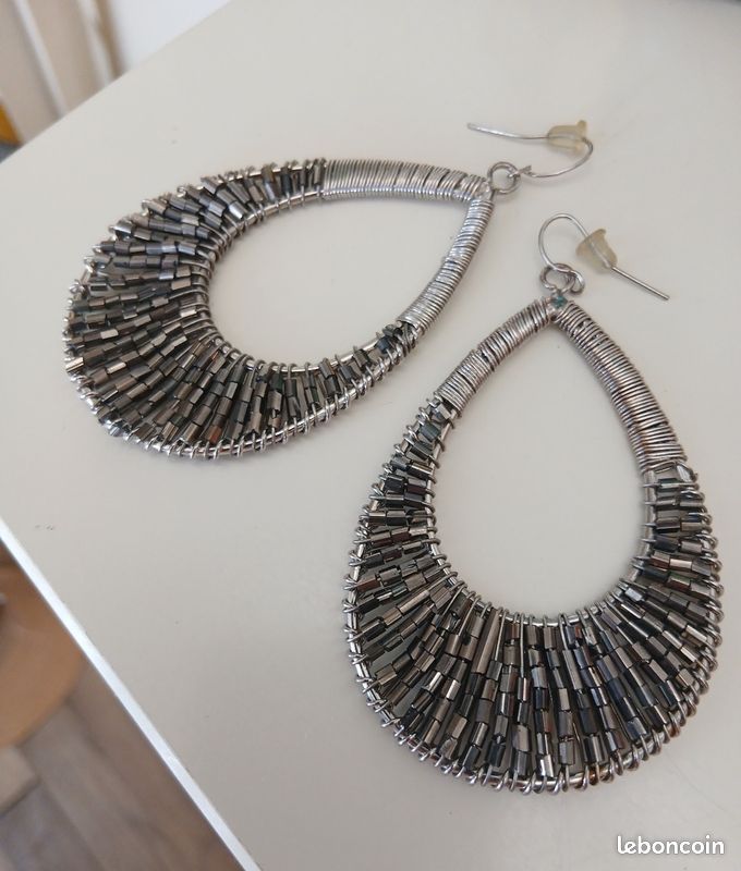 Boucles d'Oreilles Pendantes oversize Vintage (1990) – Style Bohème Chic (image 5)