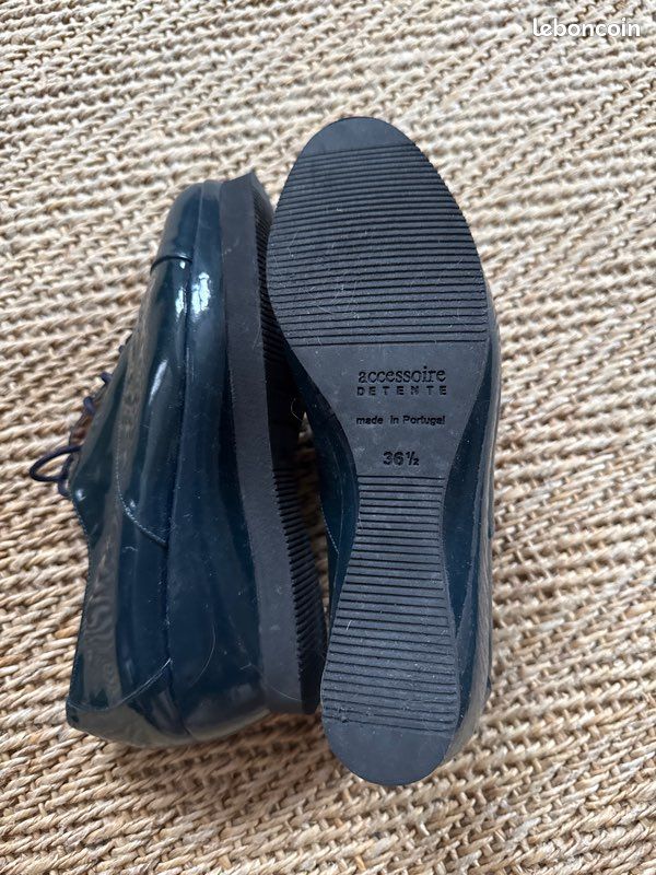 Chaussures compensées en vernis bleu 37 (image 6)