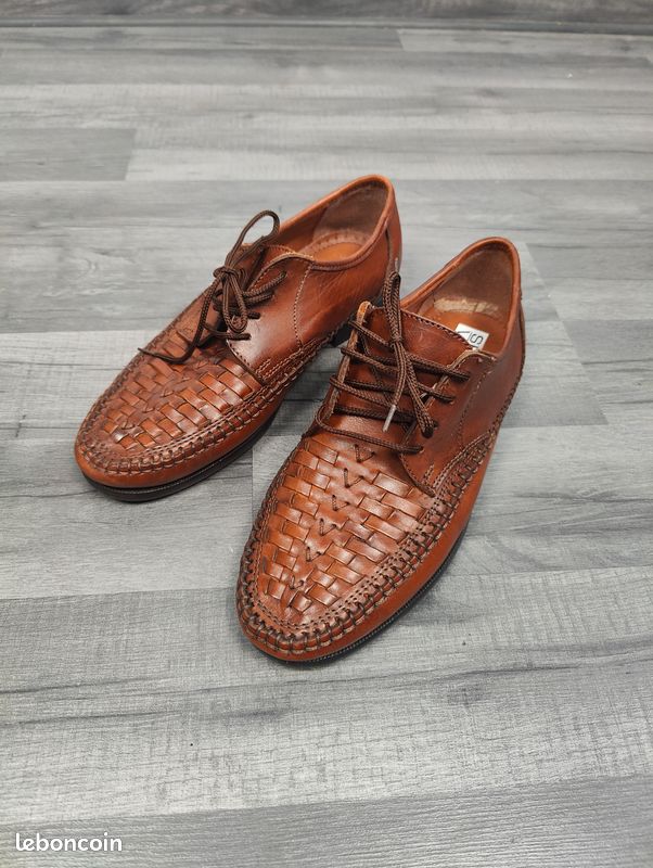 Vintage Russet Tressé Cuir Et Cuir Quatre Natte Californio