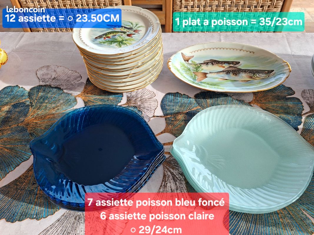 Lot assiette/plat/soupiere à poisson (image 3)