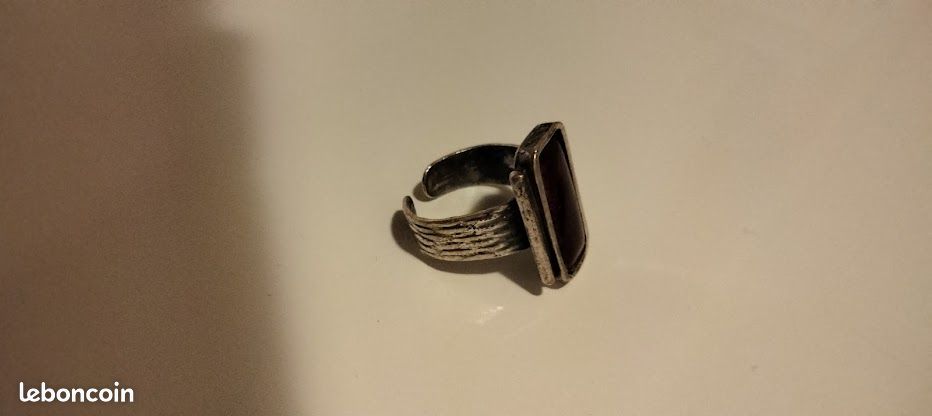 Bague réglable à pierre de ambre (image 2)
