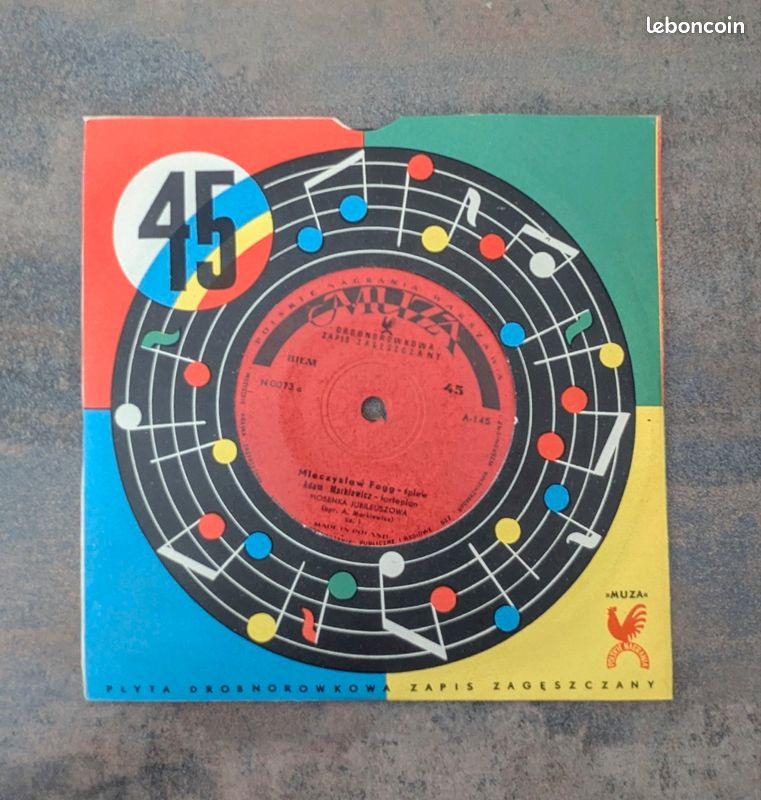 45 Tours Vinyle Polonais Rare : Mieczysław Fogg - "Zapomniana Piosenka" / "Piosenka O Podanej Ręce" (Muza) (image 2)