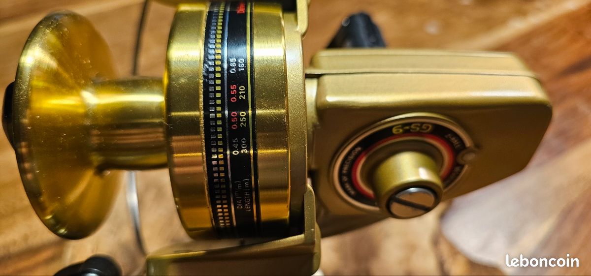 Moulinet Toupie Daiwa GS-60, Corps Métal Doré Vintage, Super état, Fabrication Japon